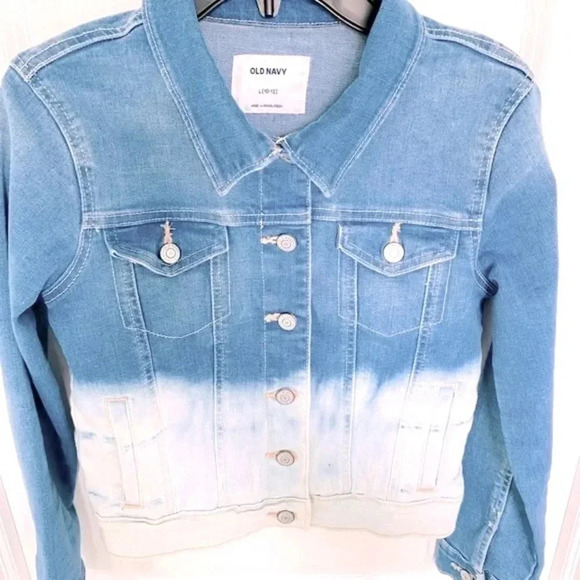 Old Navy Ombré Jean Jacket Girl’s Size Large 10/12 - Picture 4 of 9
